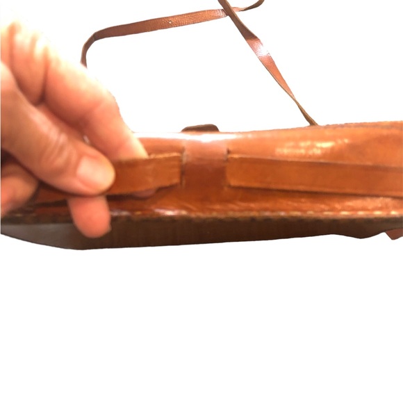 Handmade Leather Handbag Brown Adjustable Strap Hand Tooled - Picture 6 of 6